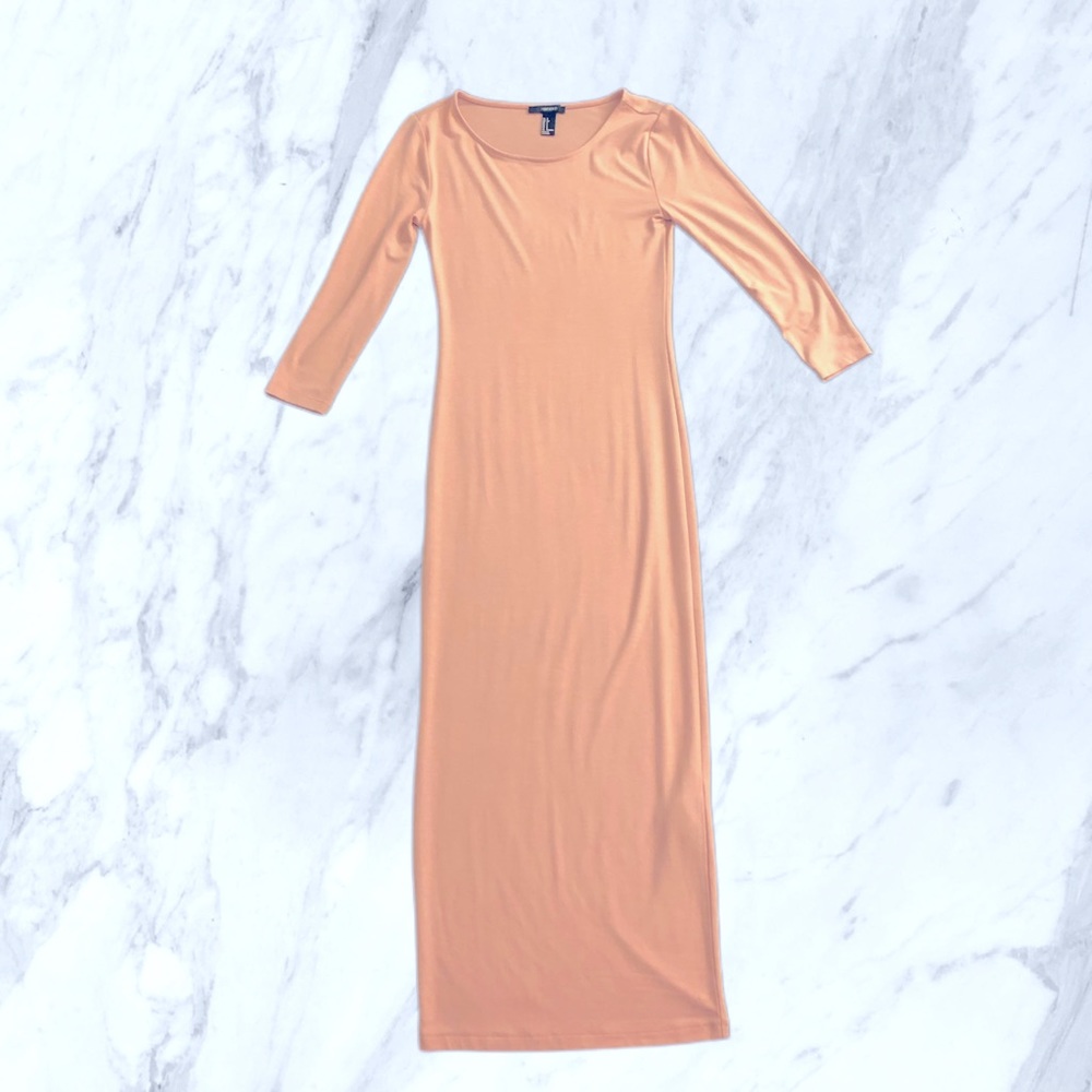 NWOT FOREVER 21 Long Stretchy Peach Tan Dress